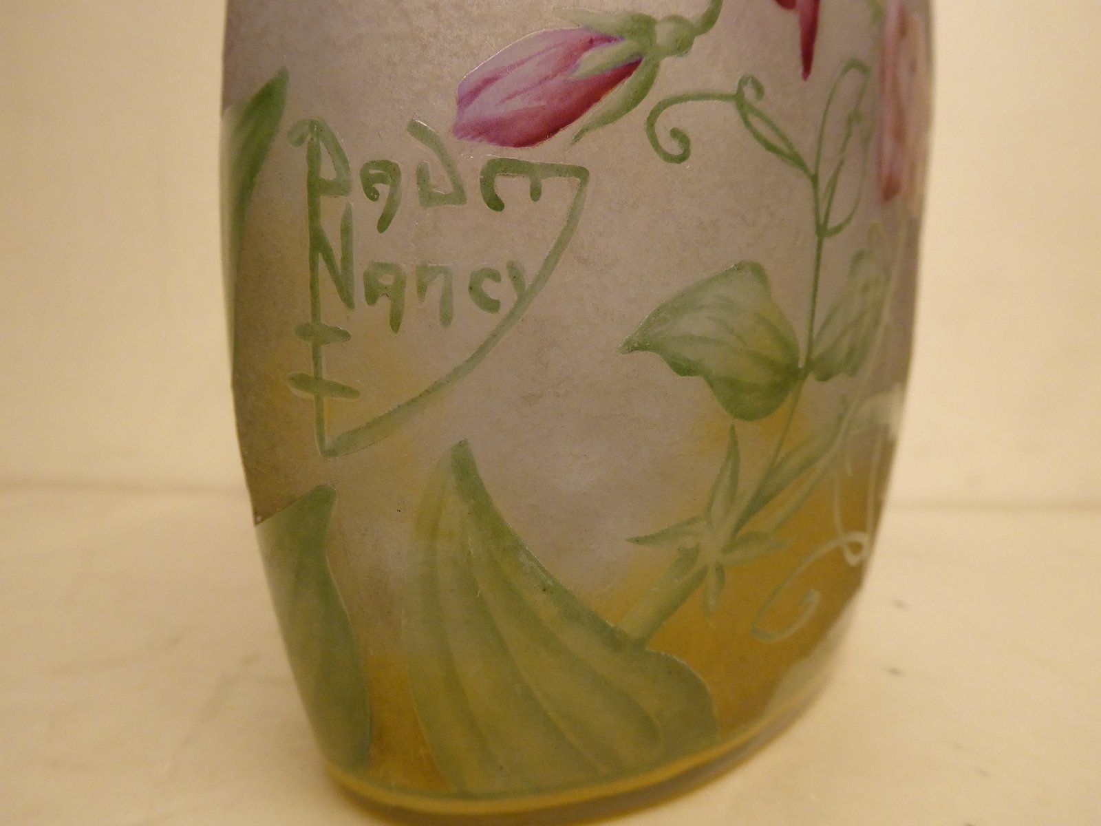 Antique French Etched Cameo Art Glass Vase From Daum Nancy photo buy