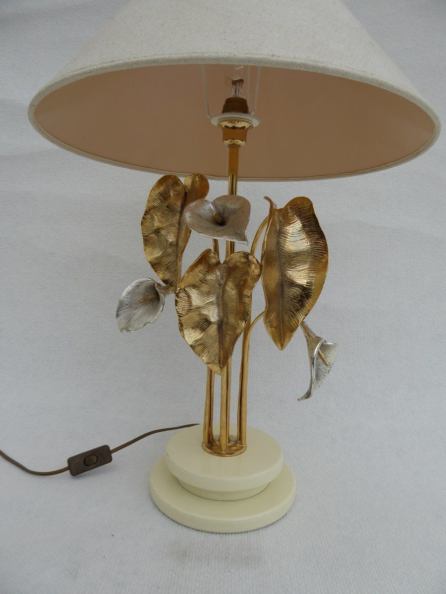 Mid Century Gold And Silver Plated Lamp By Lanciotto Galeotti For L'originale photo for sale