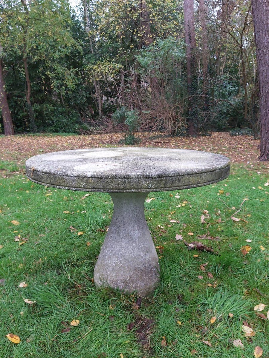 Mid Century Concrete Garden Table In The Style Of Mangiarotti & Up & Up photo for sale