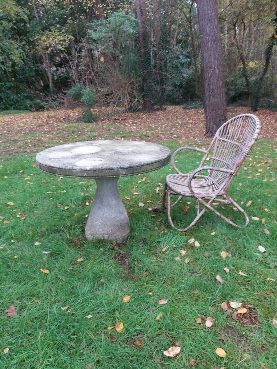 photo furniture Mid Century Concrete Garden Table In The Style Of Mangiarotti & Up & Up