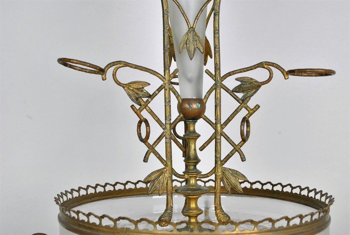 Woonaccessoires Tafelstuk in brons en glas, bamboe en olifantenkoppen, toegeschreven aan Giroux, 19e eeuw photo
