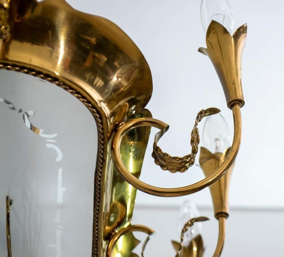 photo vinterior After Pietro Chiesa Mid Century Italian Brass 12 Lights Candelier Fontana Arte 40s