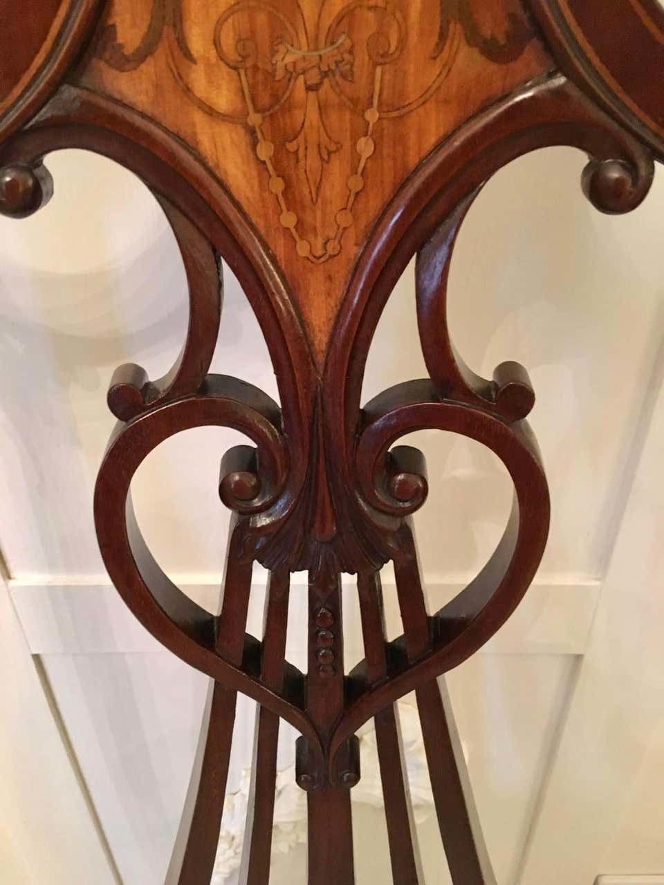 Outstanding 19th Century Victorian Antique Mahogany Inlaid Armchair photo Furniture