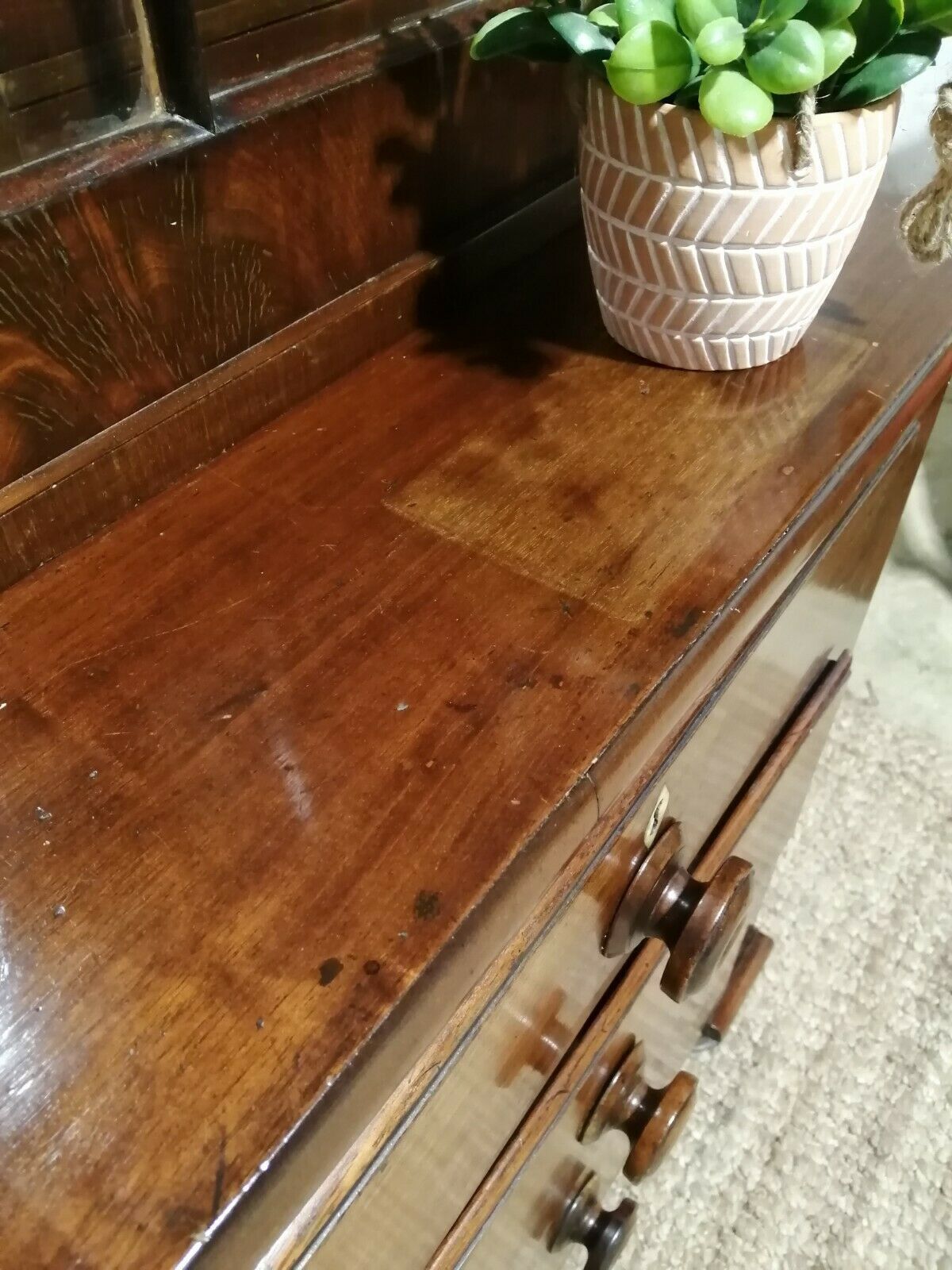 Antique Mahogany Early 19th Century Bookcase Cupboard On Chest C1840 photo Furniture