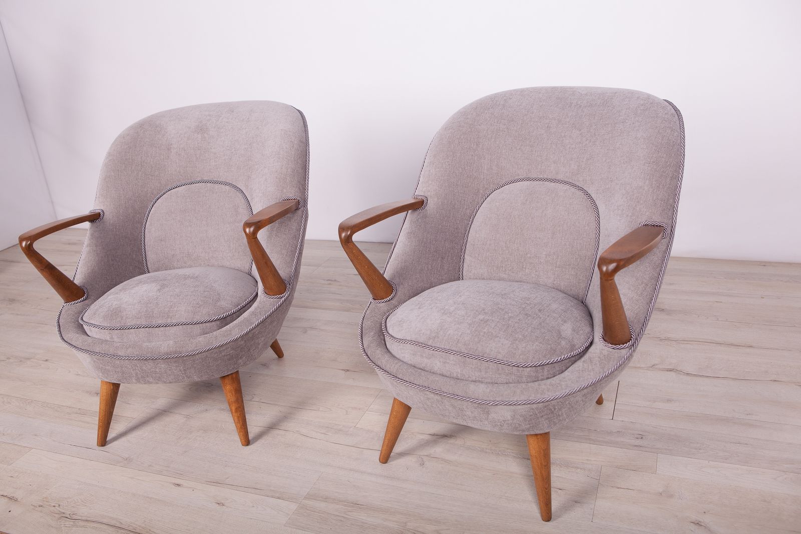 3300.0 Model 345 Armchairs By J. Jędrychowicz & K. Racinowski For Poznan Furniture Factory, 1950s, Set Of 2 photo