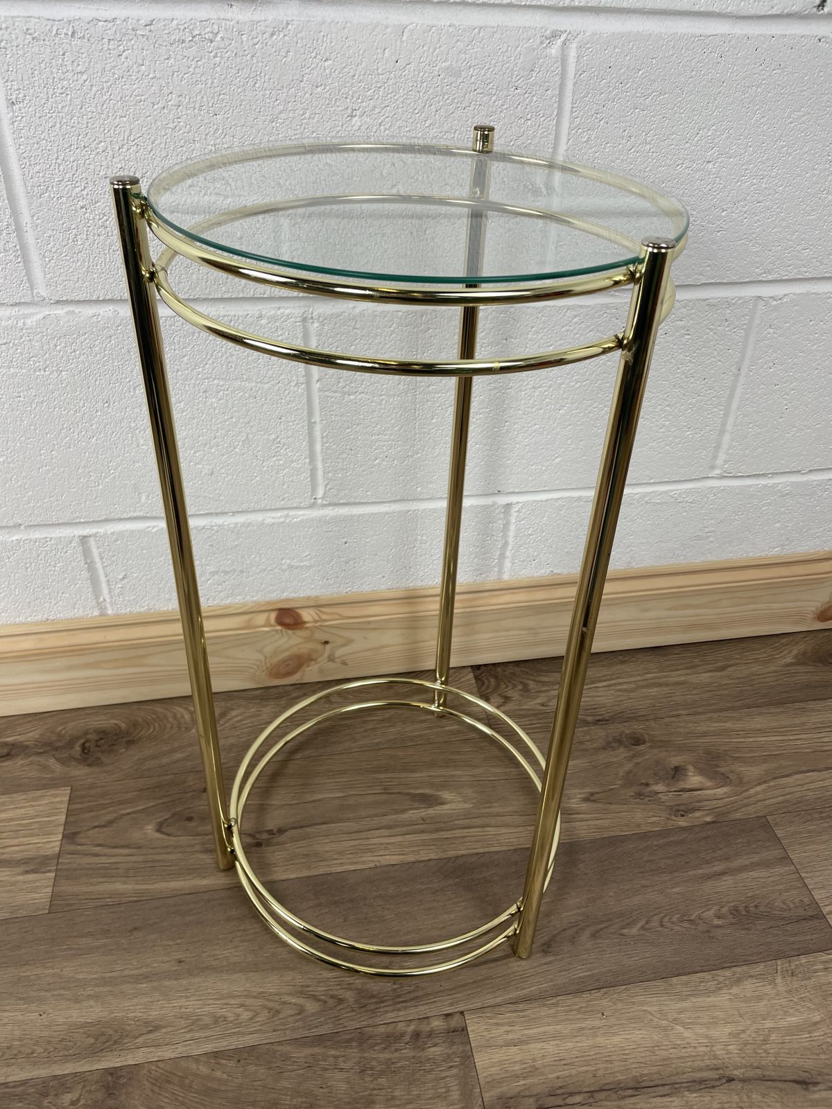 Hollywood Regency Brass Plant Table