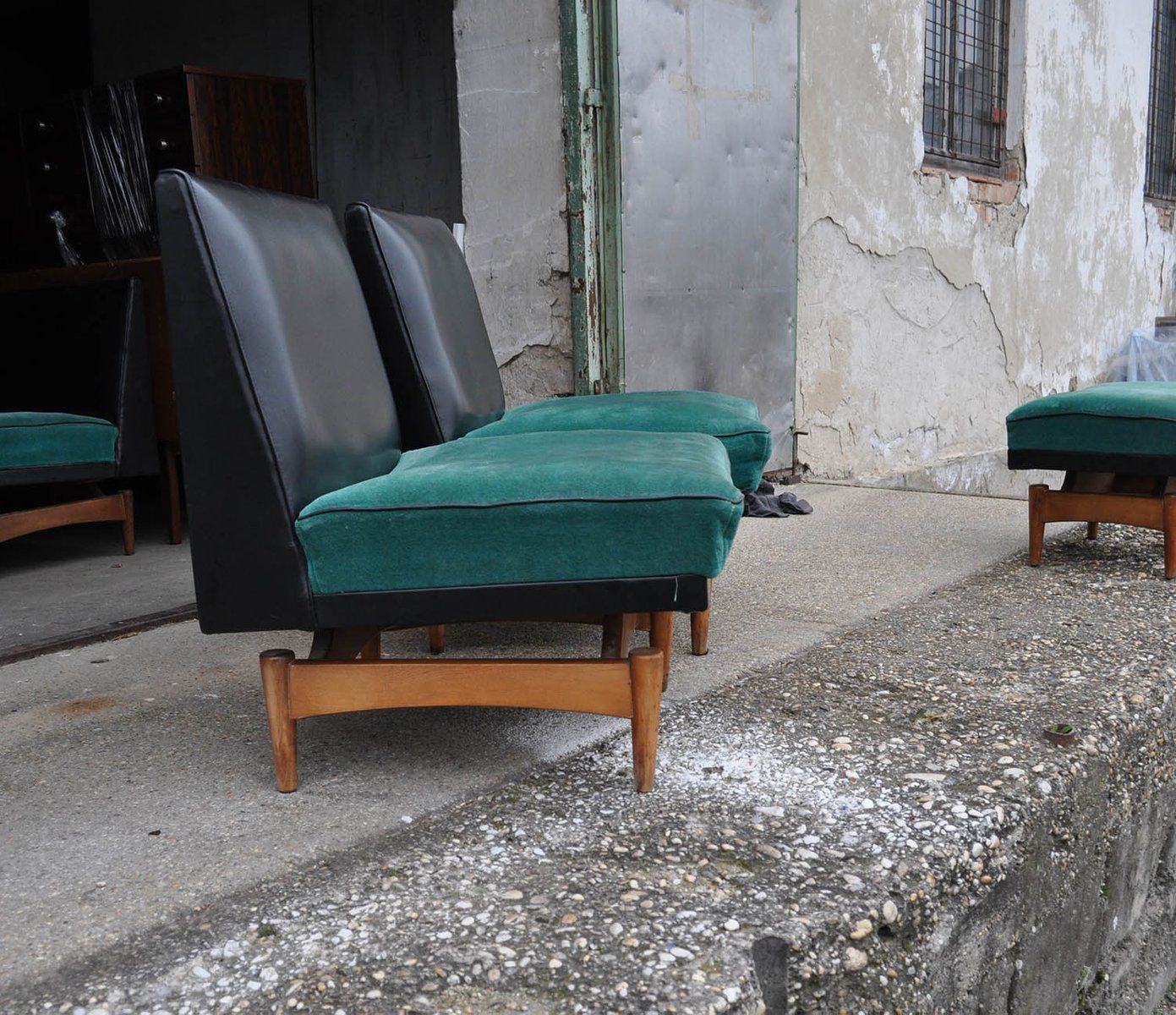 Mid Century Danish Sofa & Armchairs, 1960s, Set Of 4 photo vintage