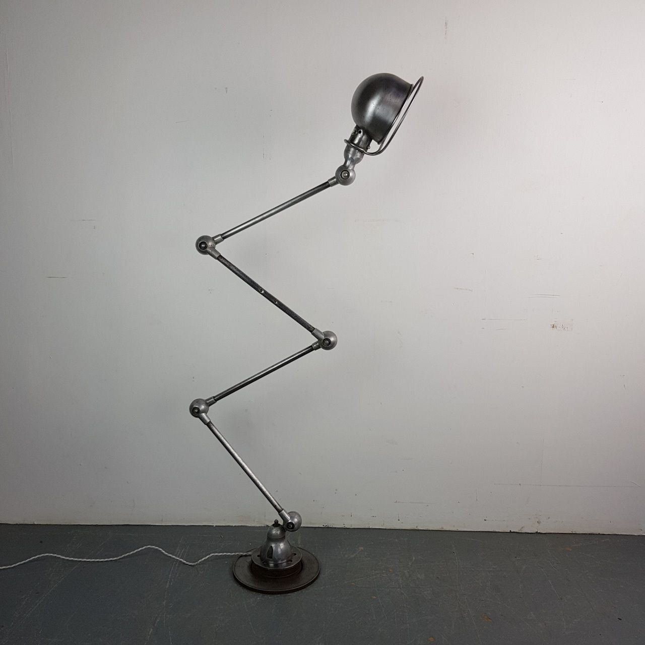 Vintage Stripped And Polished Jielde Floor Lamp
