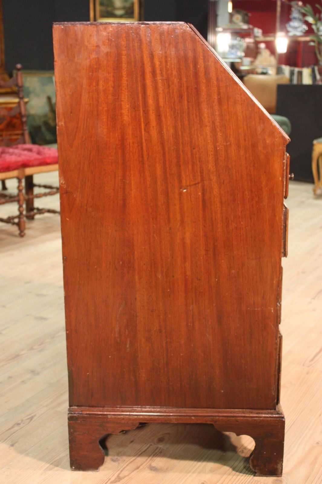 Antique English Bureau In Mahogany Wood photo furniture