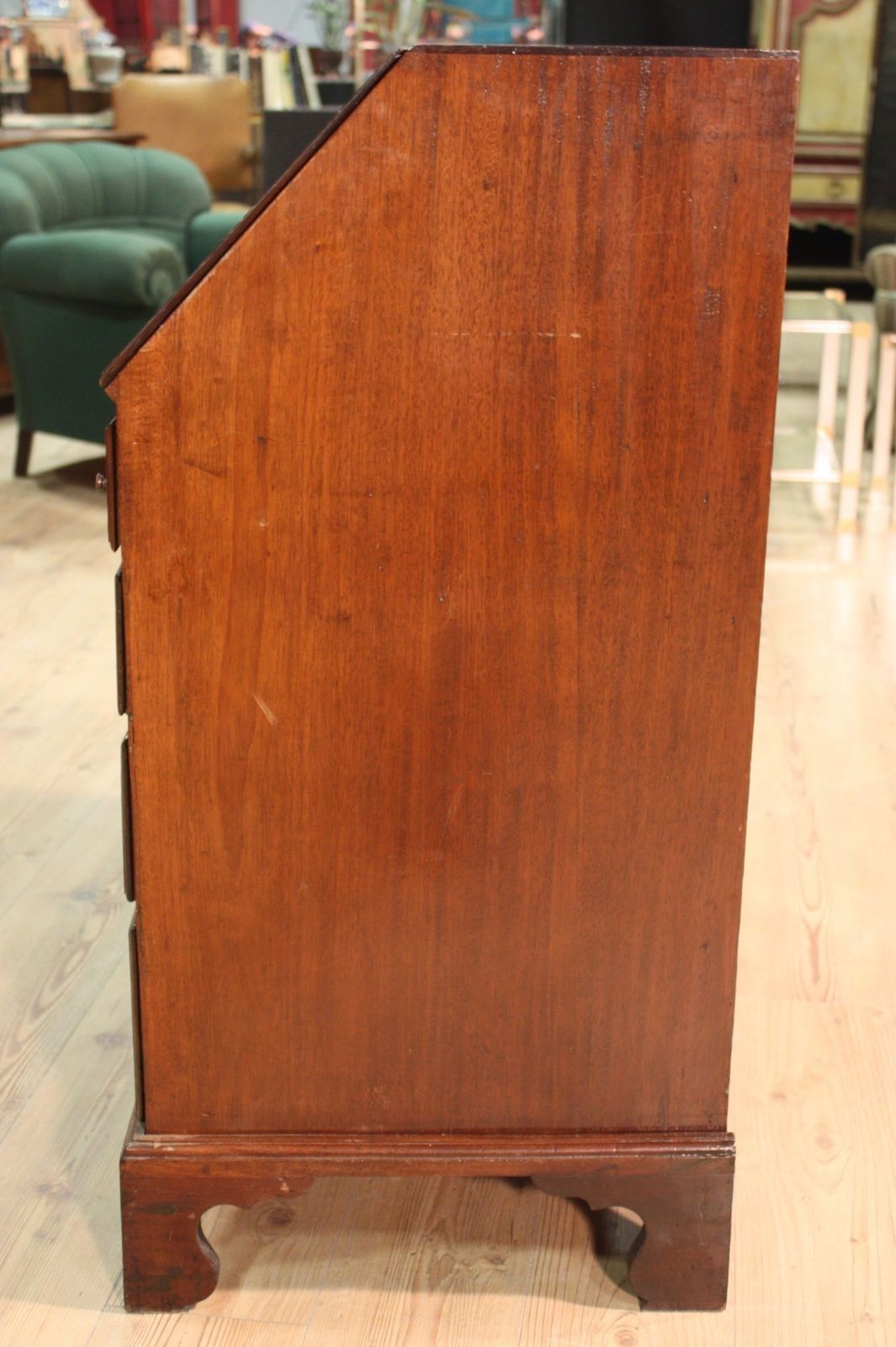 photo for sale Antique English Bureau In Mahogany Wood