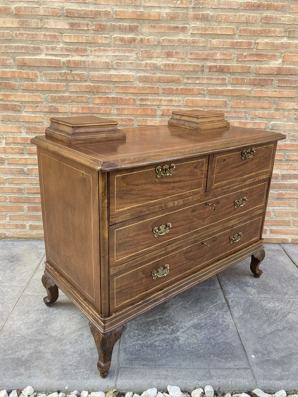 Late 19 Century Walnut And Marquetry Commode Chests Of Drawers, Circa 1890 photo for sale