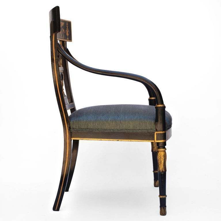 photo vinterior Early Nineteenth Century American Regency Painted Armchair