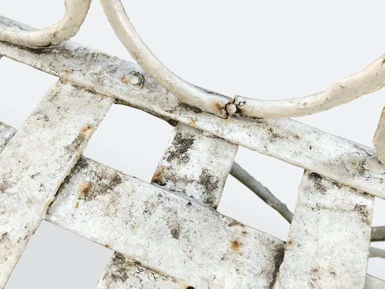 Early 1920s French Faux Bamboo Wrought Iron Garden Bench photo vinterior