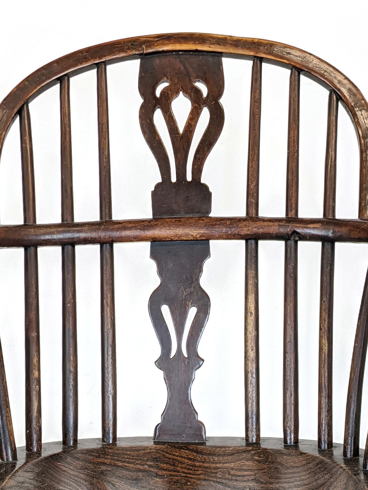 Antique Child's Windsor Chair, Yew And Elm, Crinoline Stretcher C.1830 photo furniture