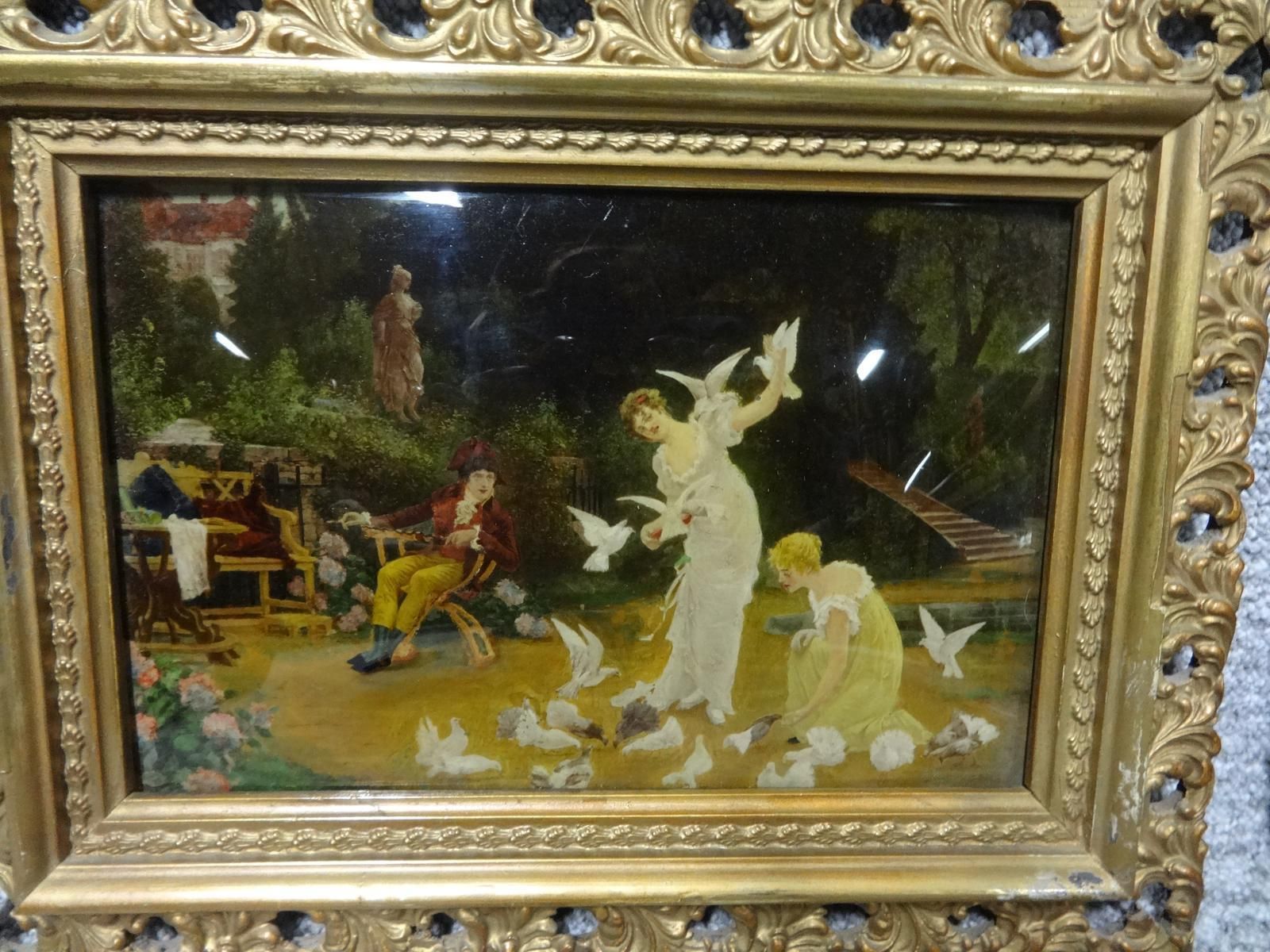 Pair Of C19th Chrystoleums In Period Gilt Frames photo furniture