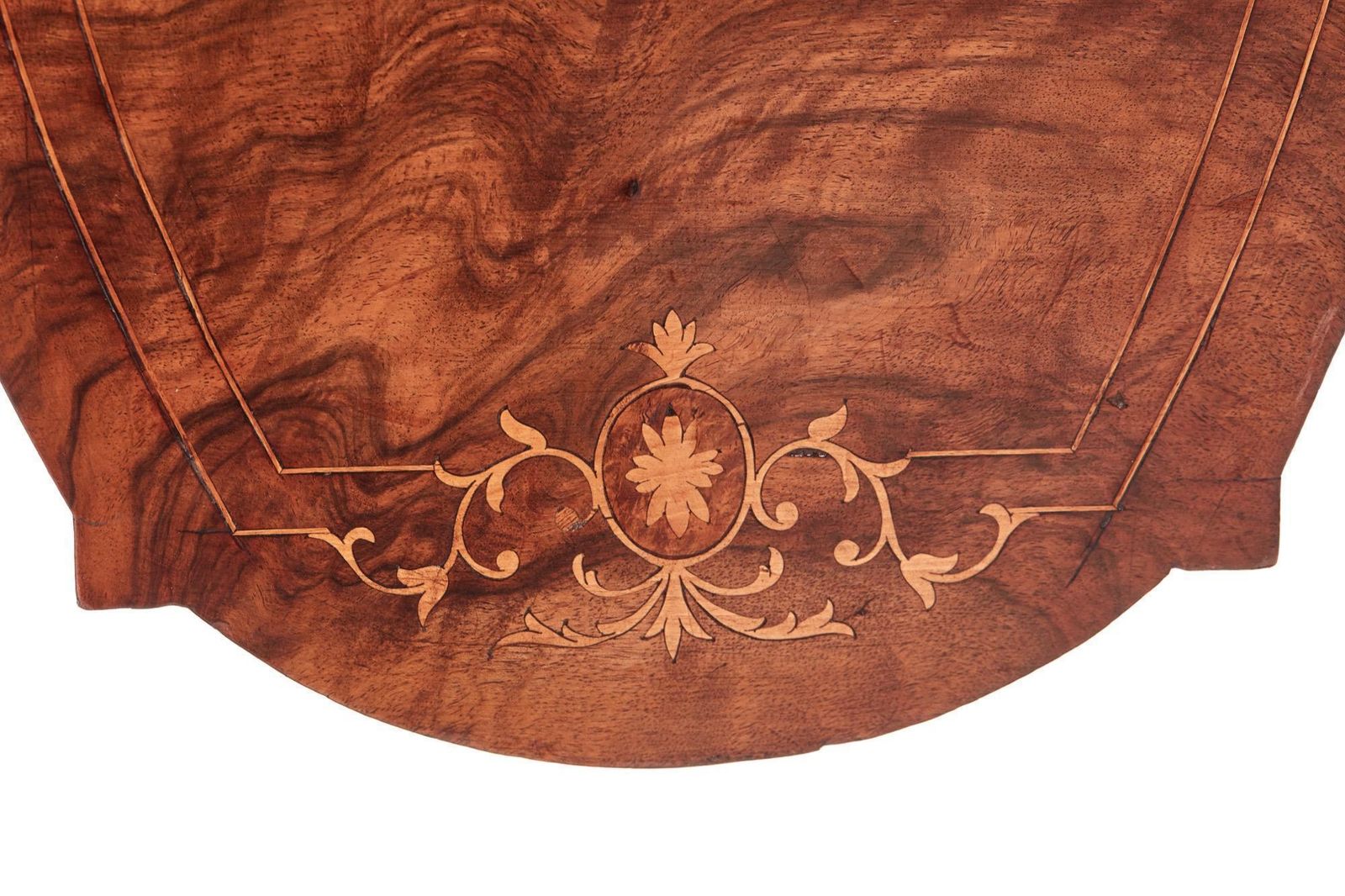 photo furniture Antique Early Victorian 19th Century Inlaid Burr Walnut Writing Or Sewing Table