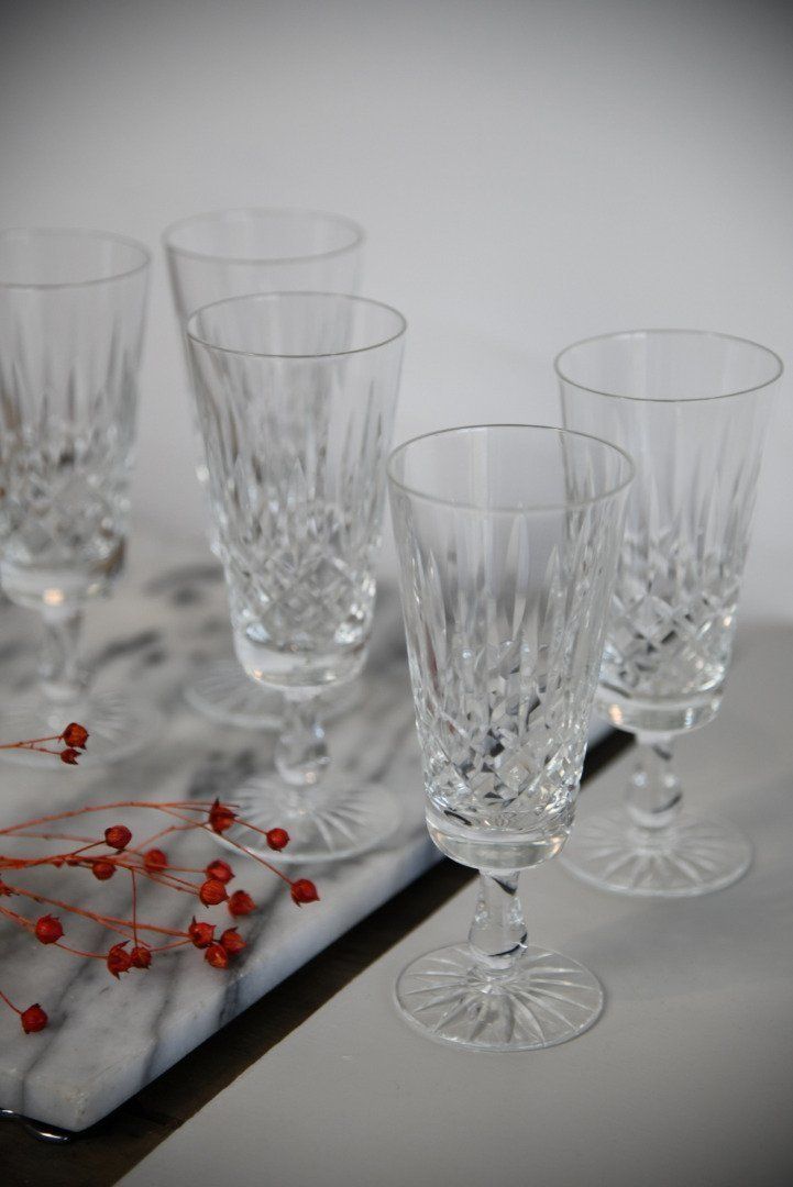5 Cut Glass Champagne Glasses photo vintage