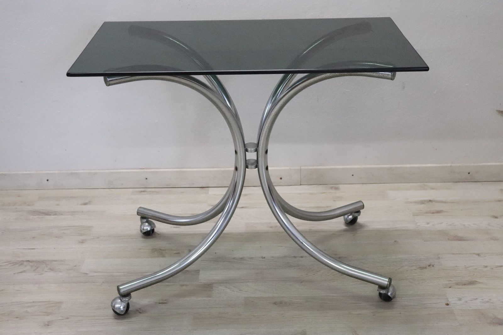 Vintage Chrome And Glass Drinks Trolley Or Bar Cart, 1980s