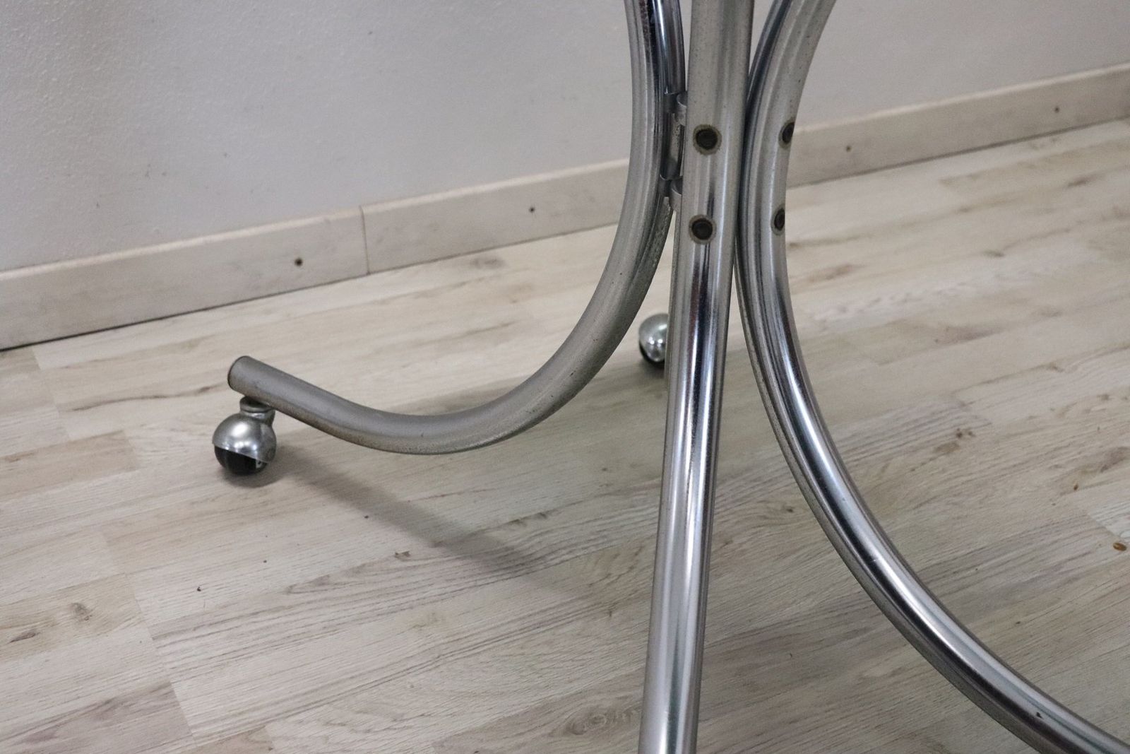 Vintage Chrome And Glass Drinks Trolley Or Bar Cart, 1980s photo for sale