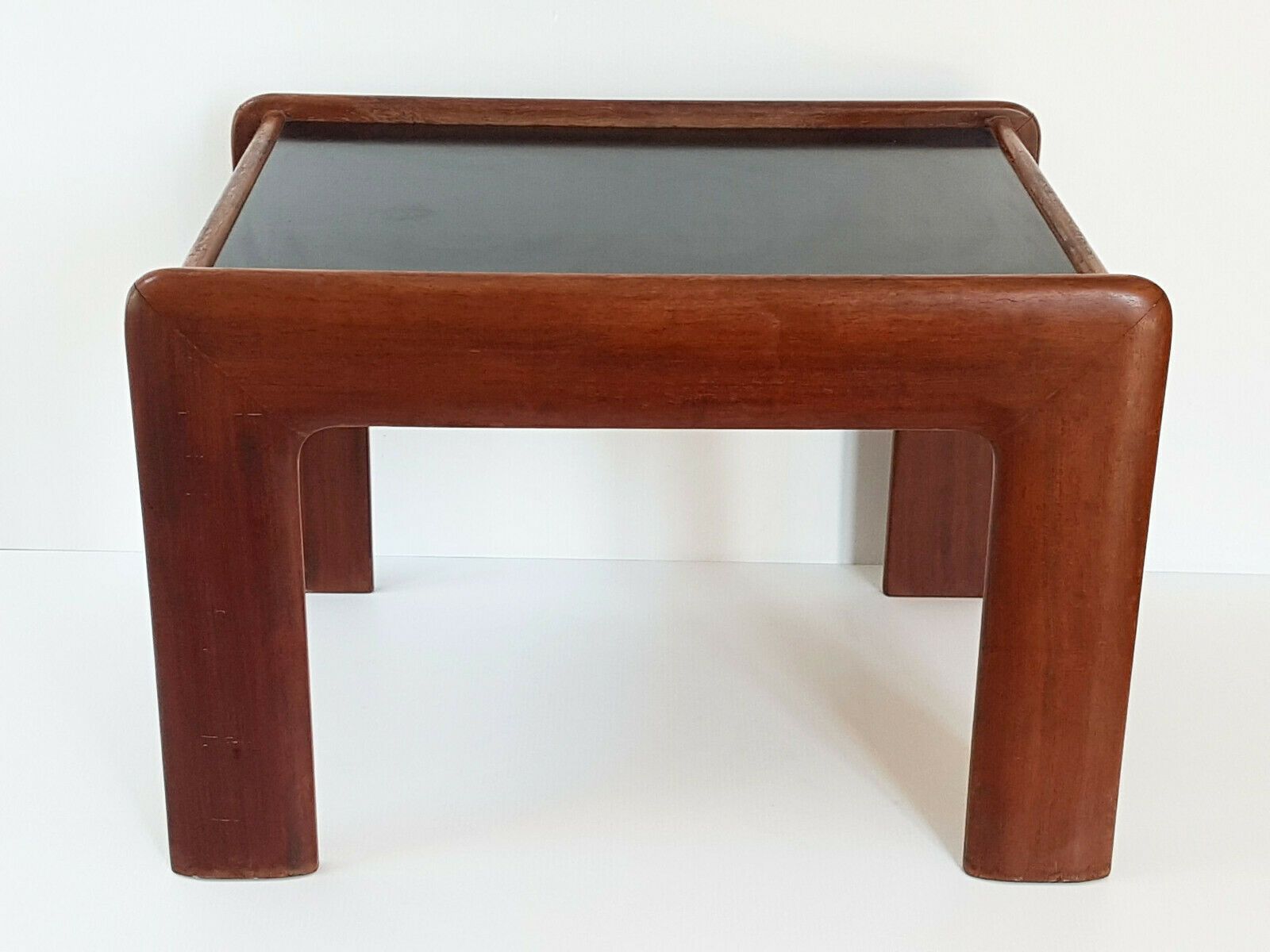 1960s Scandinavian Sofa Coffee Table In Solid Teak & Vintage Black Formica
