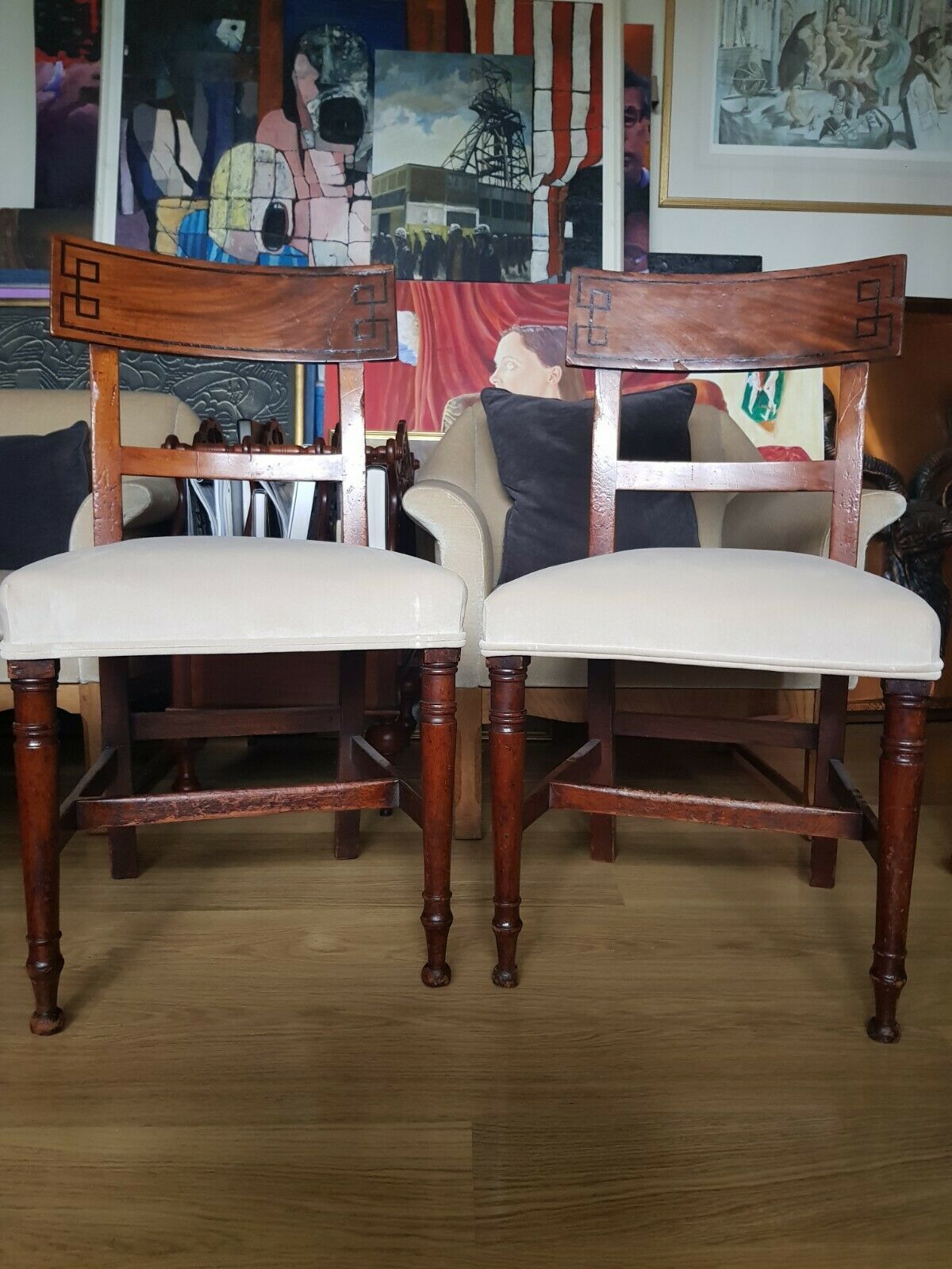 Four Regency Period Early 19th Century Antique Chairs