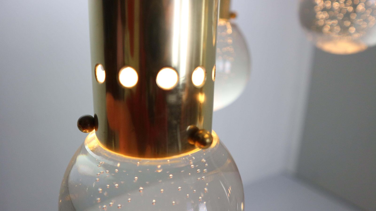 photo for sale Gino Sarfatti Sp/ 16 For Arteluce Unique Brass Bubble Pendant Lamp, 1950, Italy