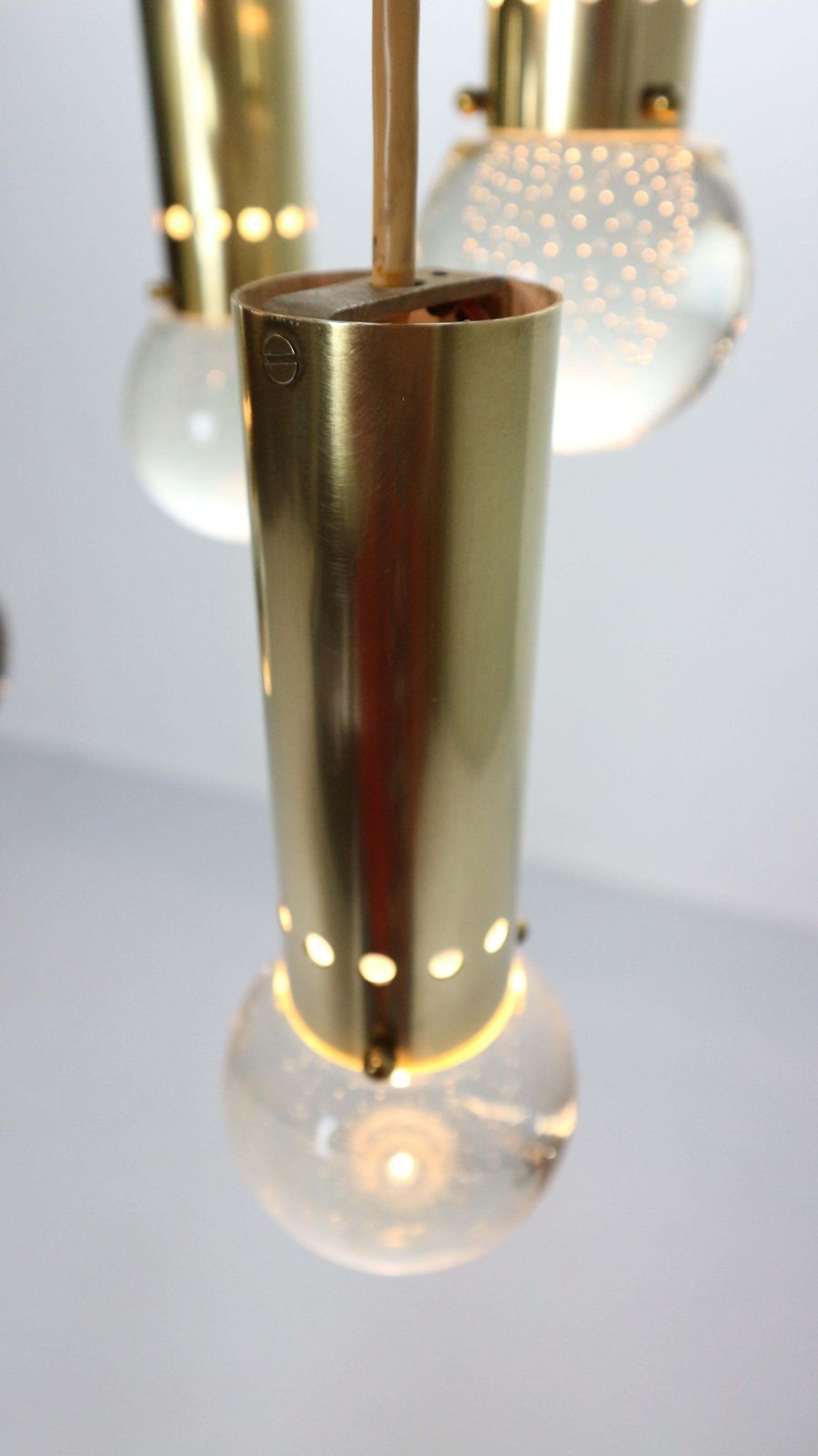 photo buy Gino Sarfatti Sp/ 16 For Arteluce Unique Brass Bubble Pendant Lamp, 1950, Italy