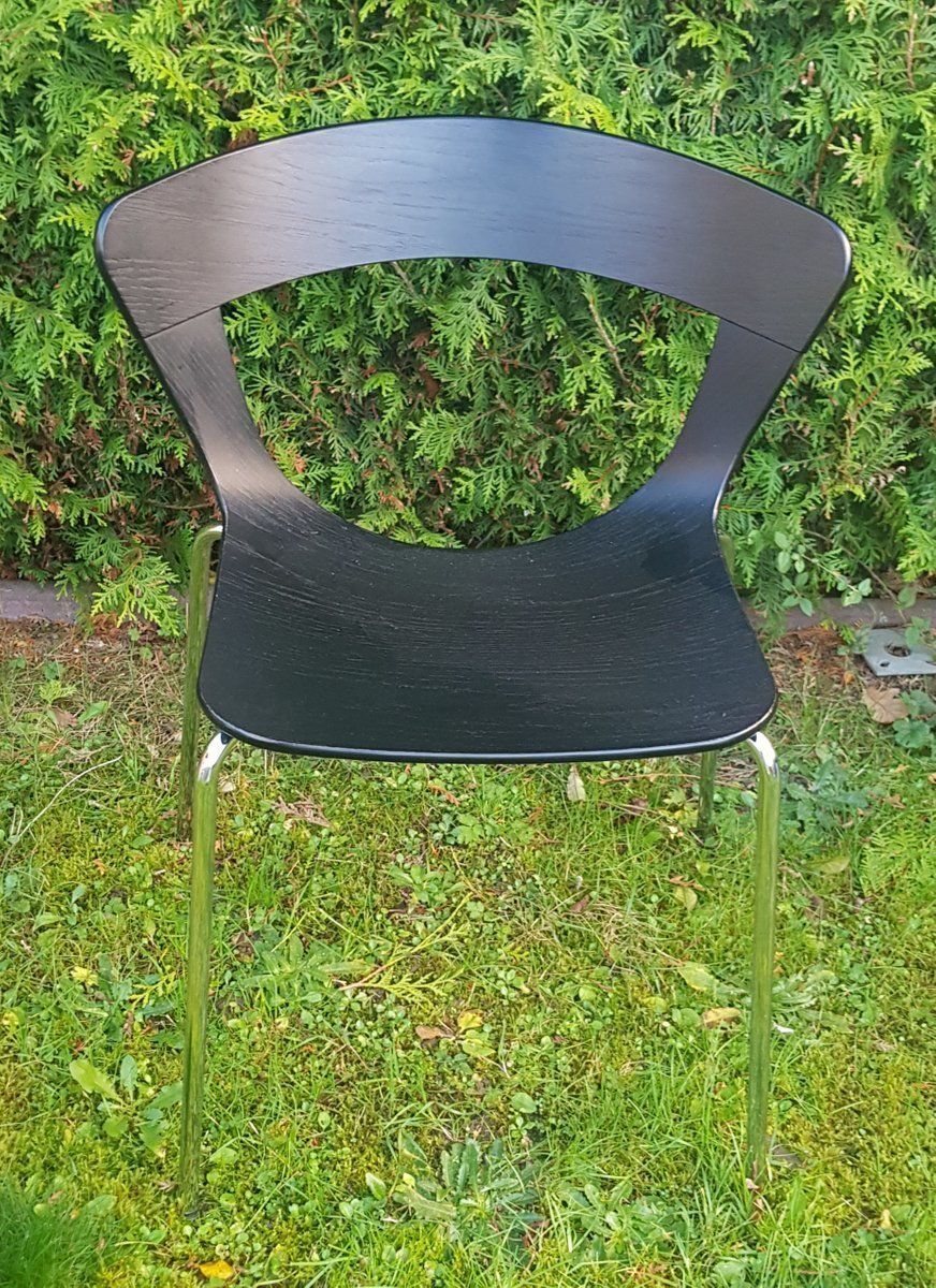 Stackable Danish Dining Chairs In Black By Susanne Gronlund , Set Of 6