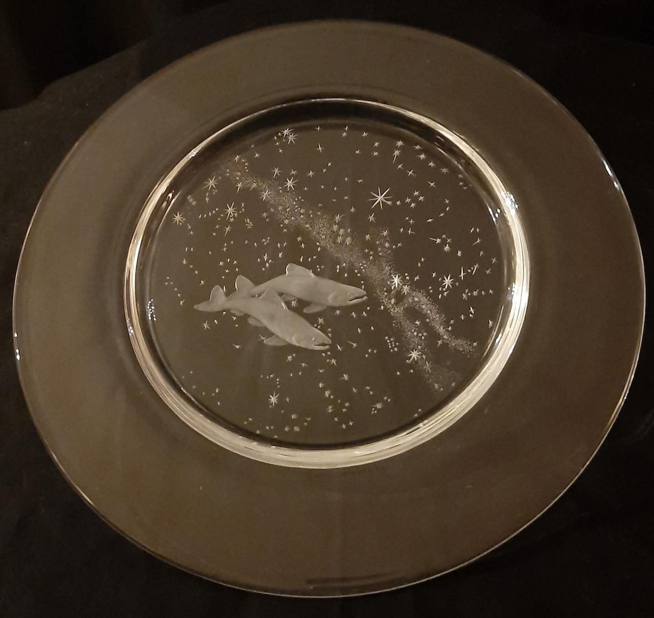 Set Of 12 "Constellation" Engraved Crystal Plates By Don Wier For Steuben Glass photo 5327.0