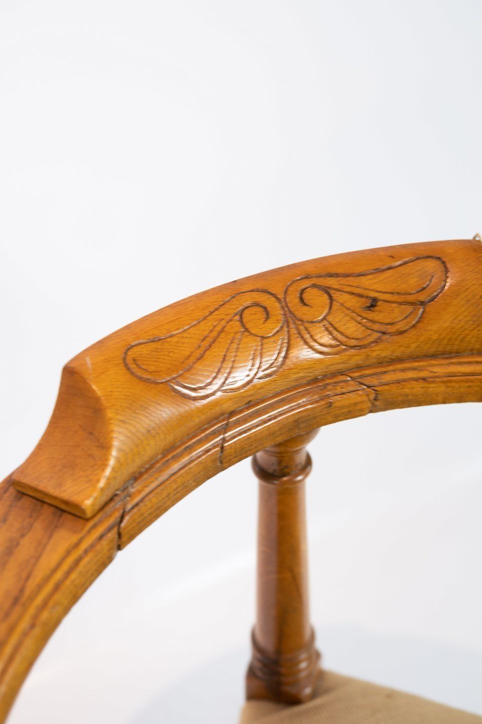 Armchair In Polished Oak And Upholstered With Light Embroidered Fabric From The 1910s. photo Furniture
