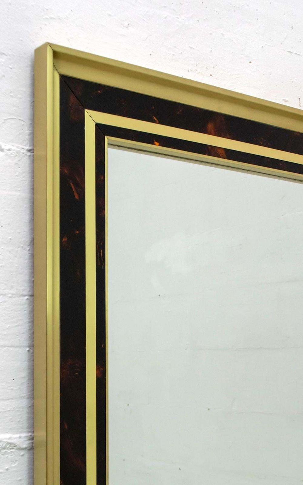 Sandro Petti Mid Century Italian Brass And Celluloid Mirror By Metal Art, 70s photo 3507.0