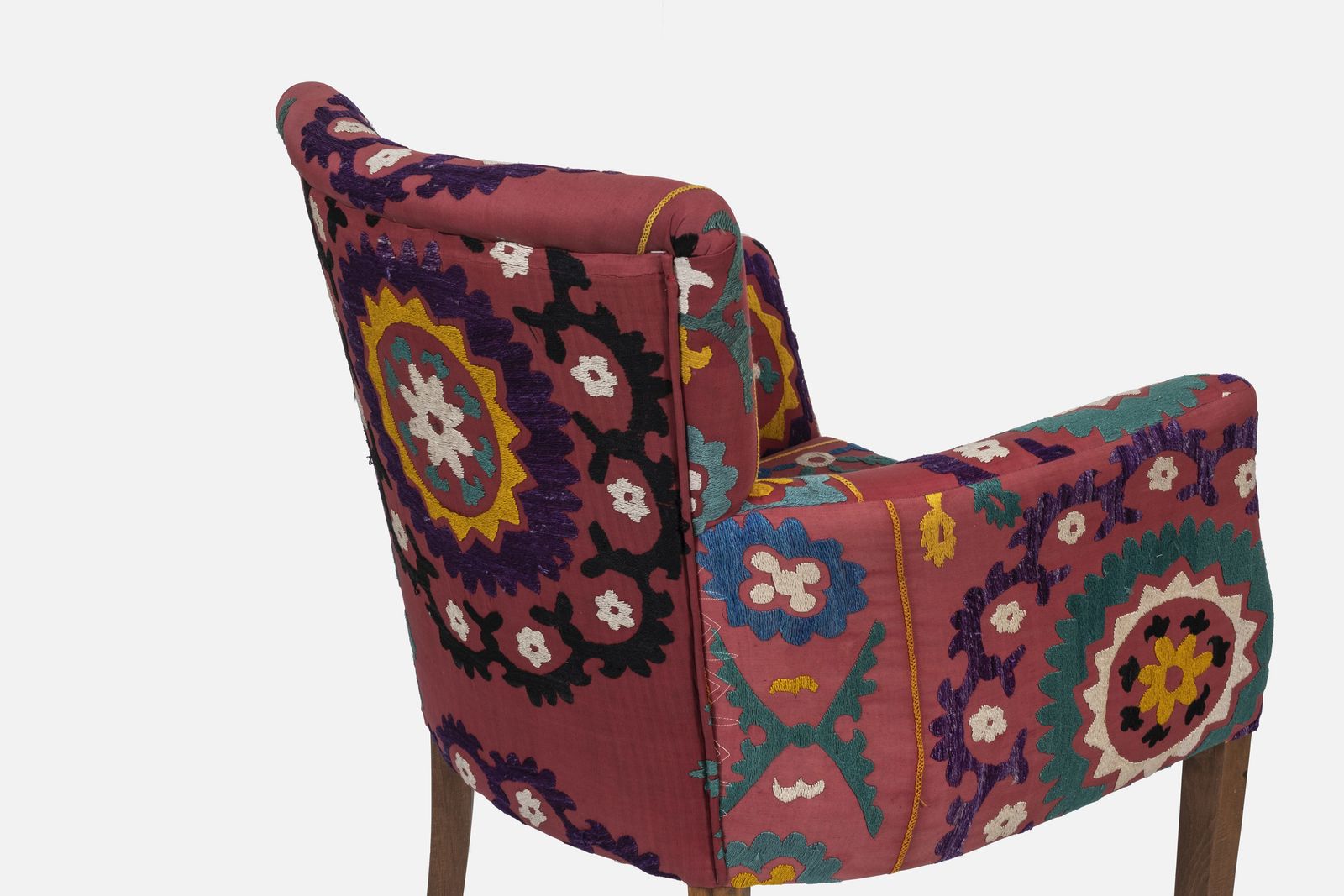 Set Of 6 Suzani Chair Traditional Bergere photo vintage
