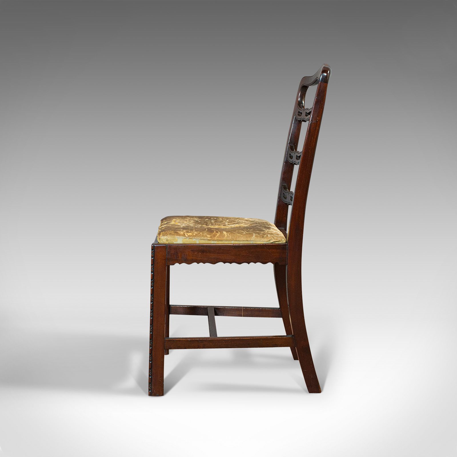Set Of 4, Antique Ladder Back Chairs, Irish, Mahogany, Dining Seat, Victorian photo 1895.0