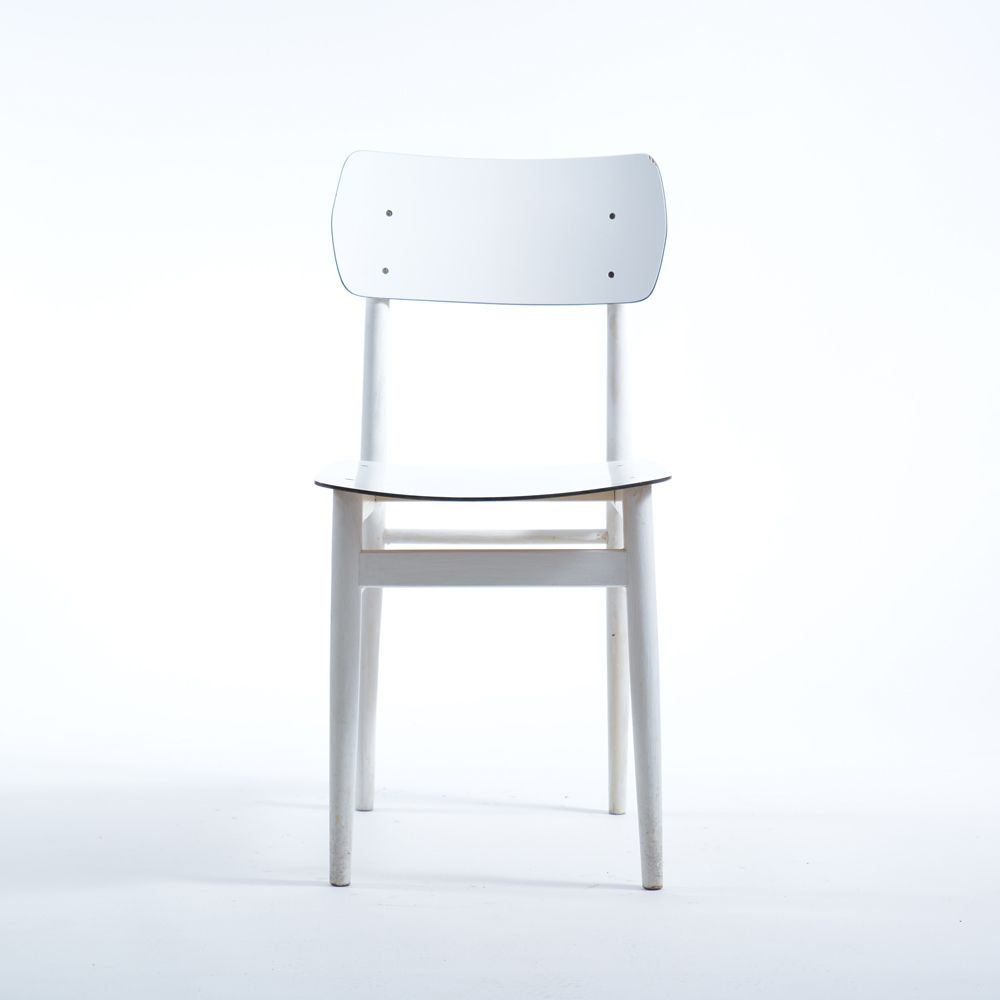 Midcentury White Chair By T On In Oak & Formica, Czechoslovakia 1960s photo 158.0
