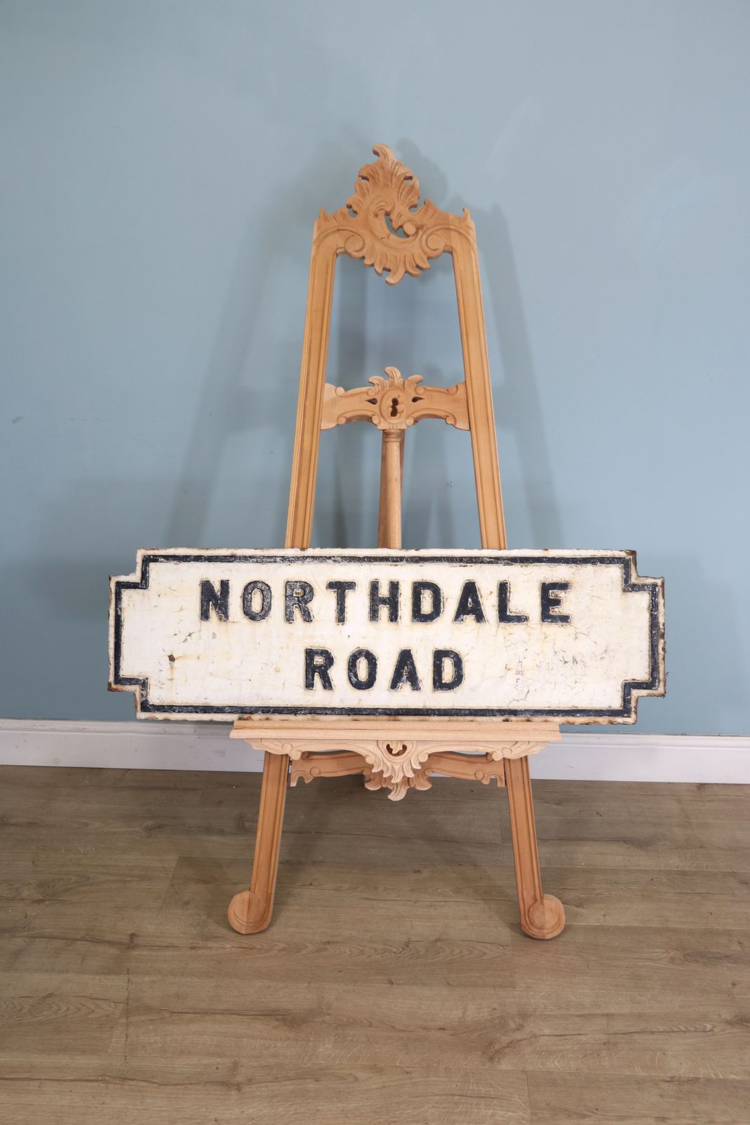 A Large Cast Iron Original Victorian Street Sign Marked ‘Northdale Road’