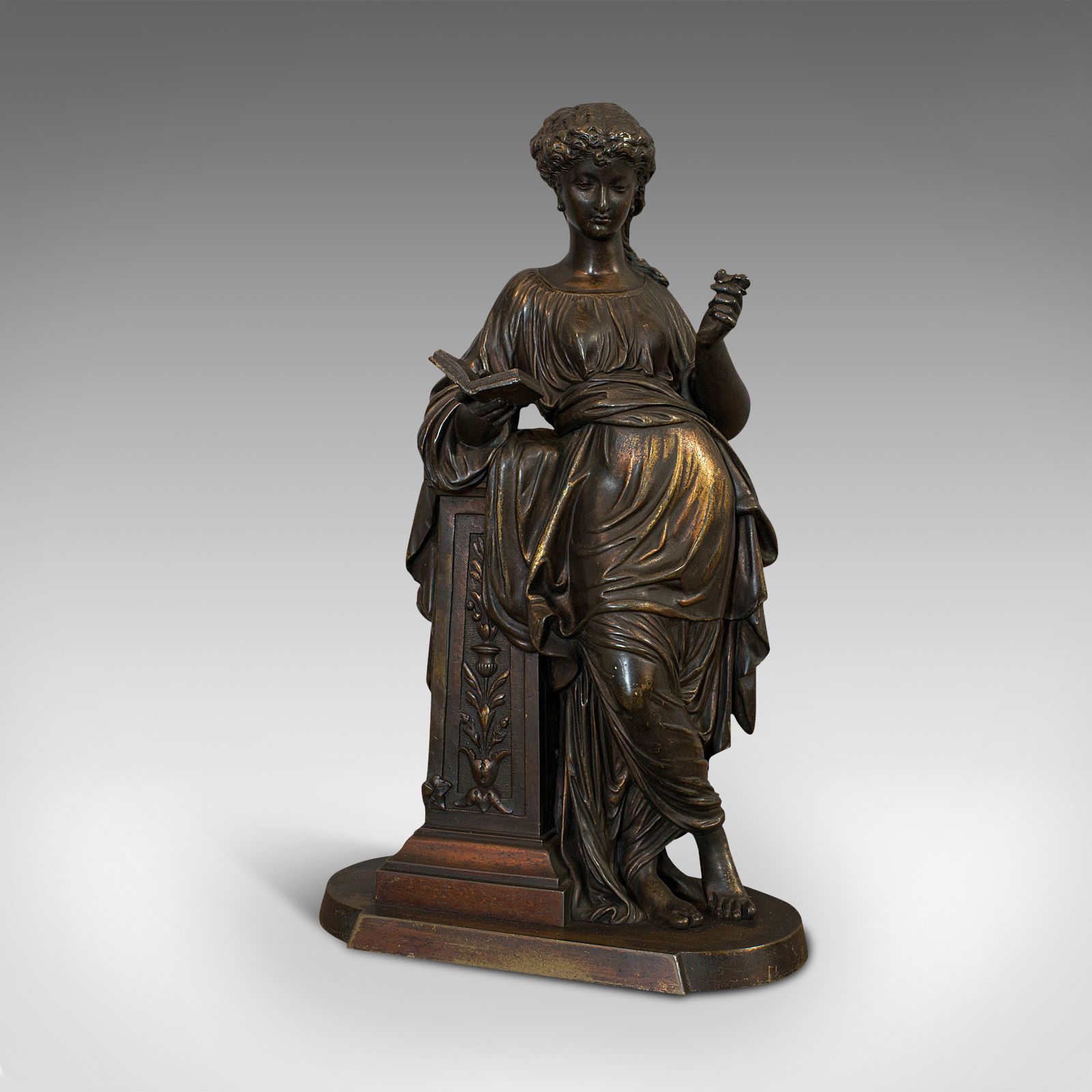 Antique Bronze Figure, French, Female, Art Nouveau, After Moreau, Circa 1920 photo for sale