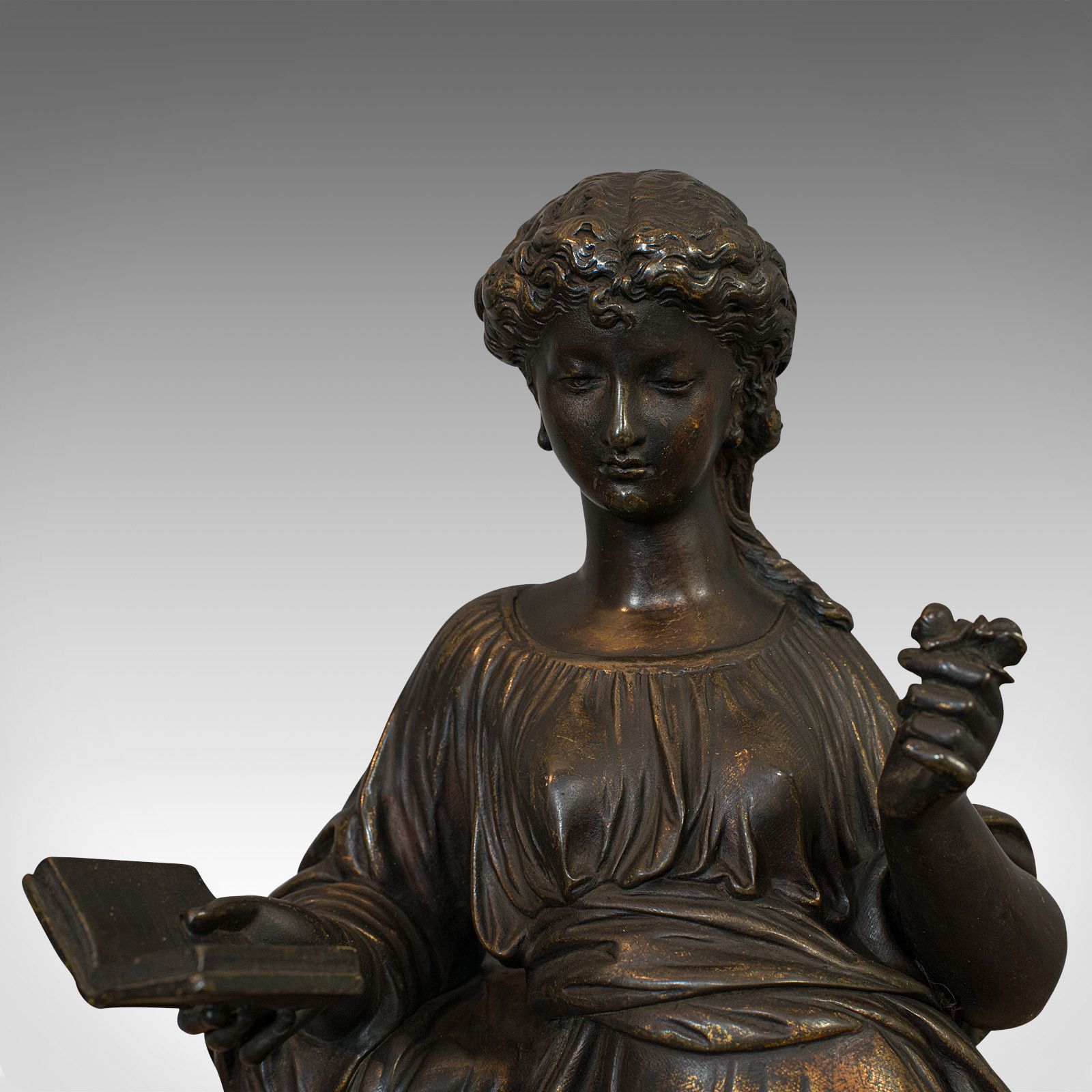 Antique Bronze Figure, French, Female, Art Nouveau, After Moreau, Circa 1920 photo vintage