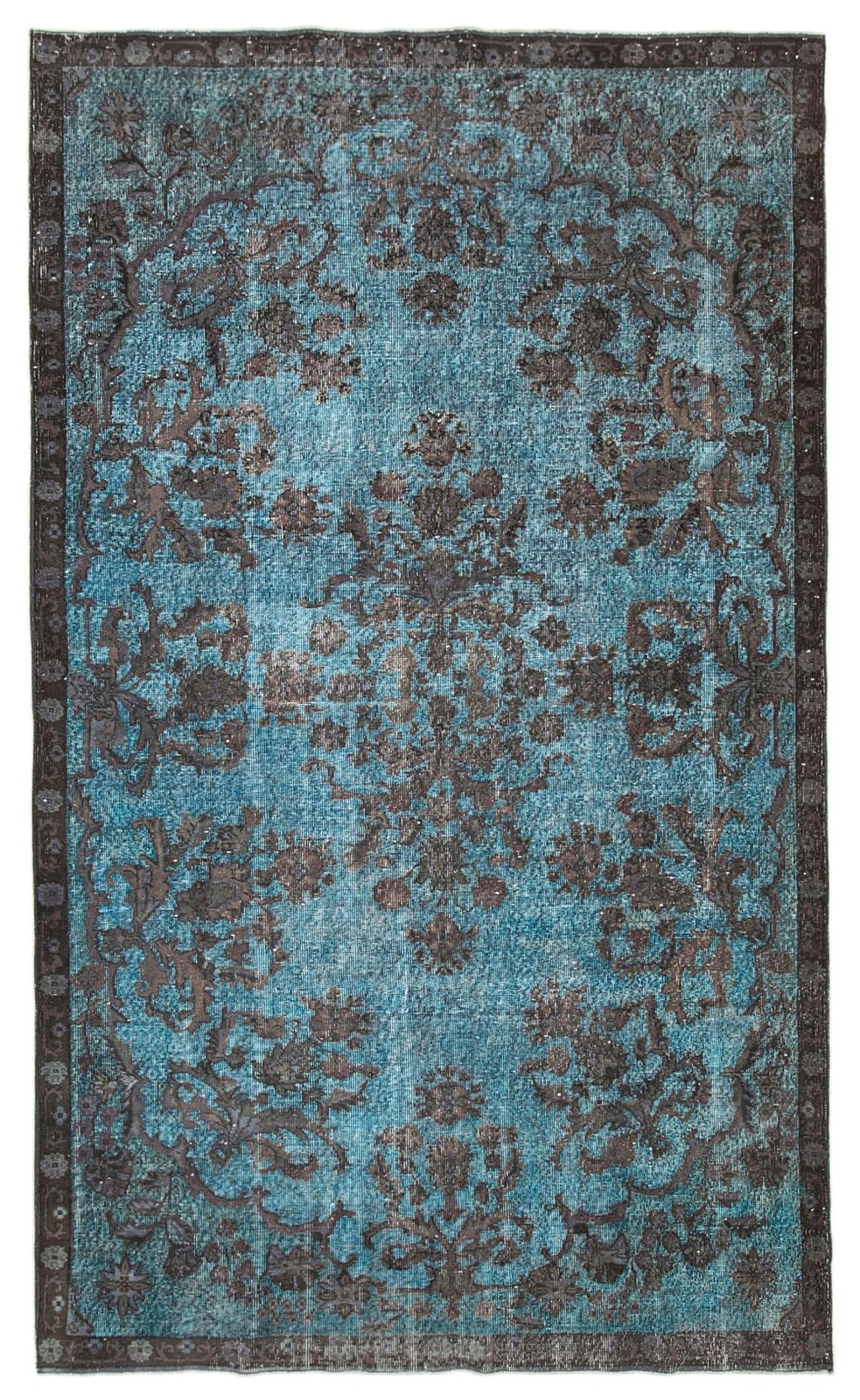 Handmade Anatolian Blue Overdyed Rug