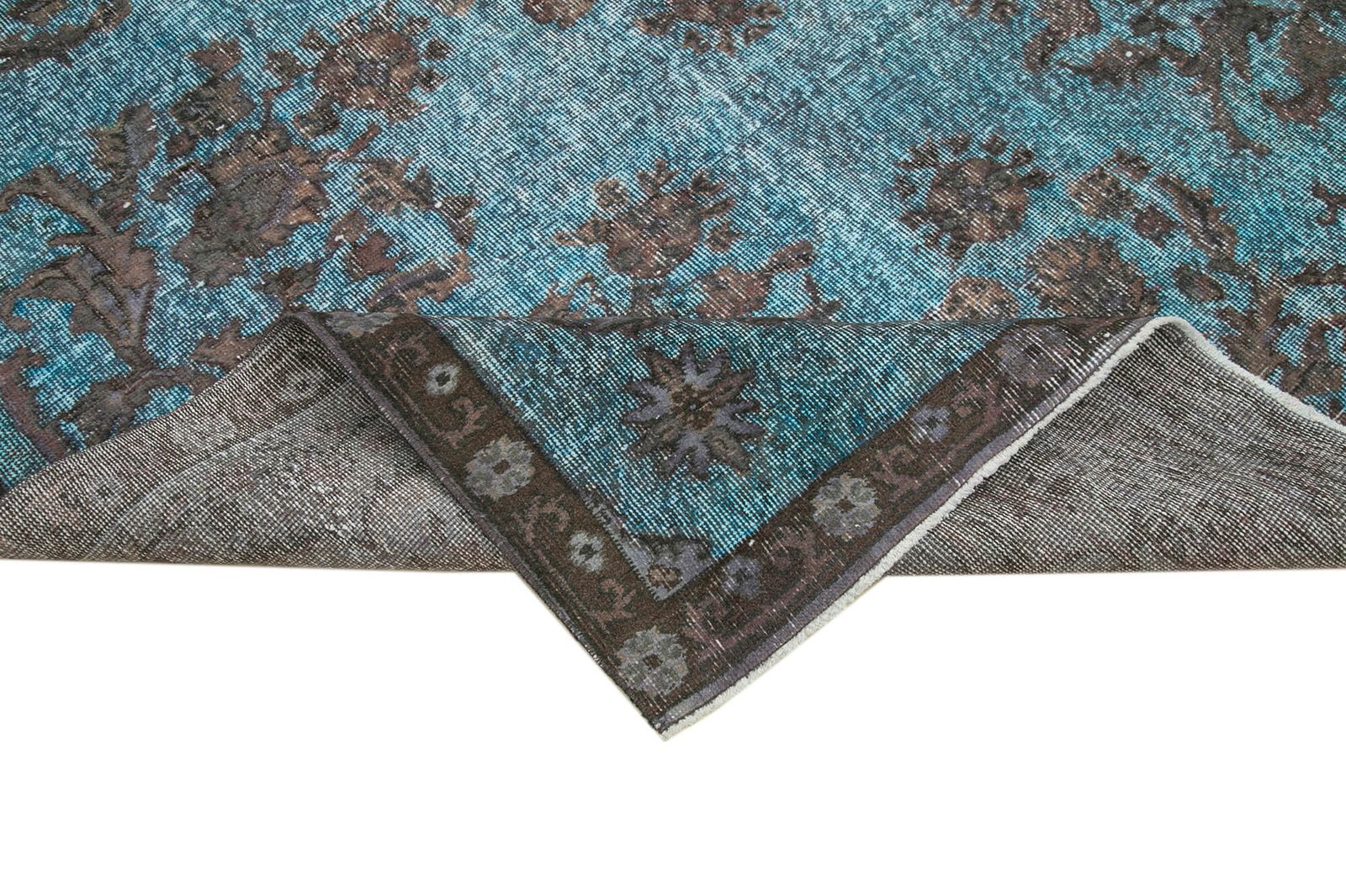 Handmade Anatolian Blue Overdyed Rug photo vinterior