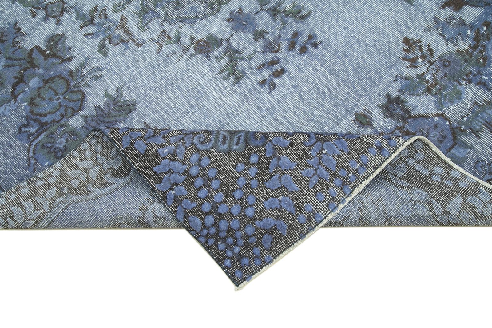 Handmade Hand Knotted Blue Overdyed Rug photo vinterior