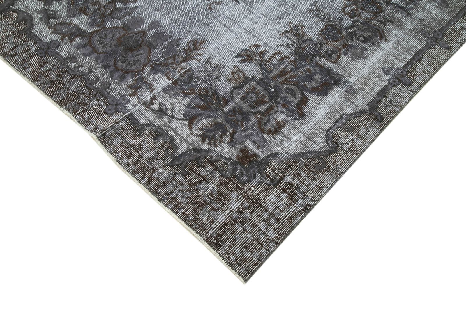 Handmade Contemporary Grey Overdyed Rug photo Textiles