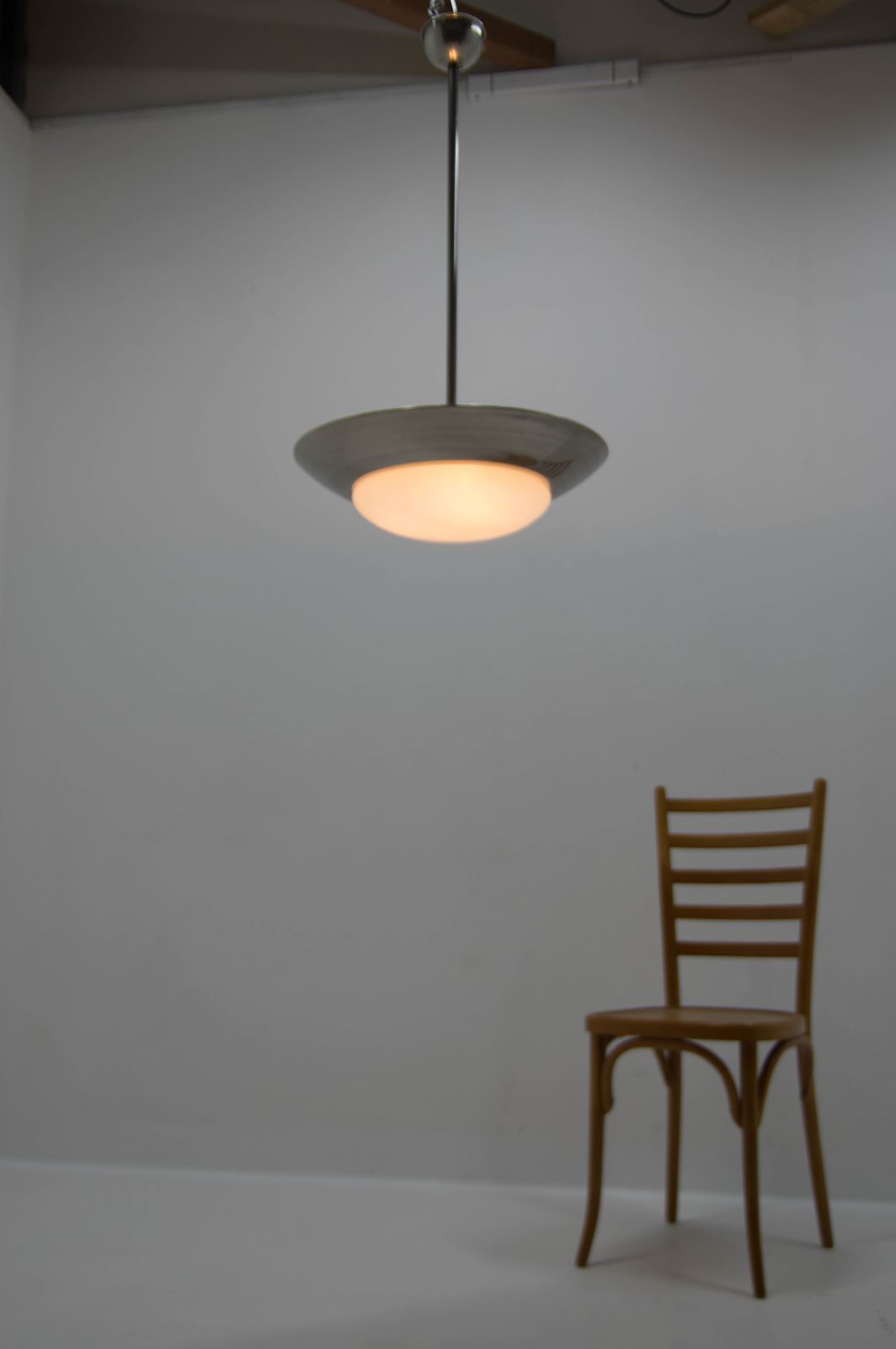 Nickel Plated Art Deco Or Bauhaus Chandelier By Franta Anyz, 1920s photo vinterior