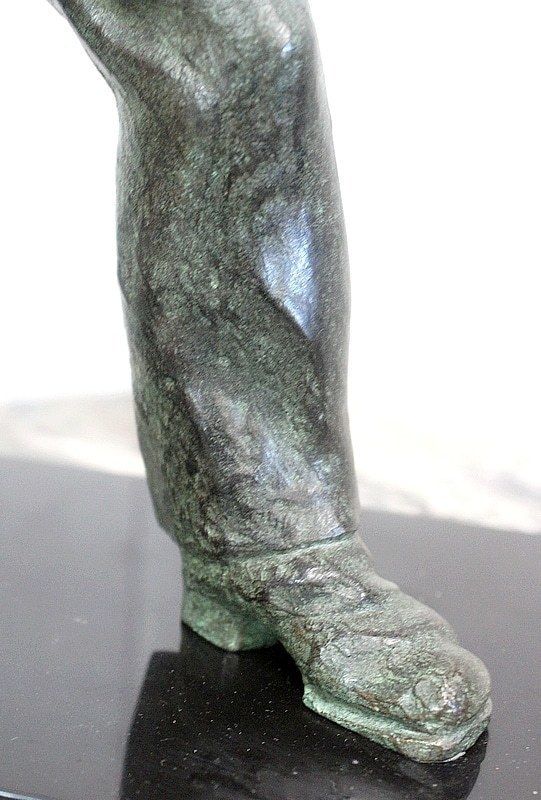 photo buy Bronze With Green Patina, "The Boules Player"   Early 20th Century