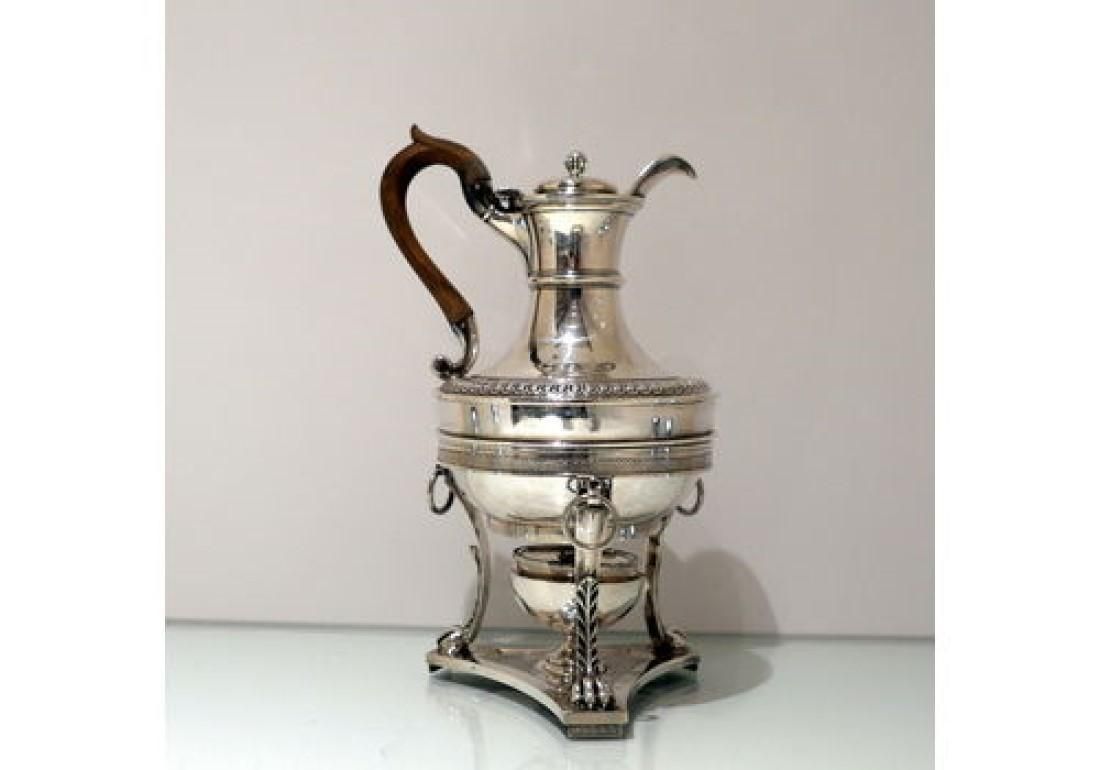 Early 19th Century Antique George III Sterling Silver Biggin On Stand London 1807 John Emes