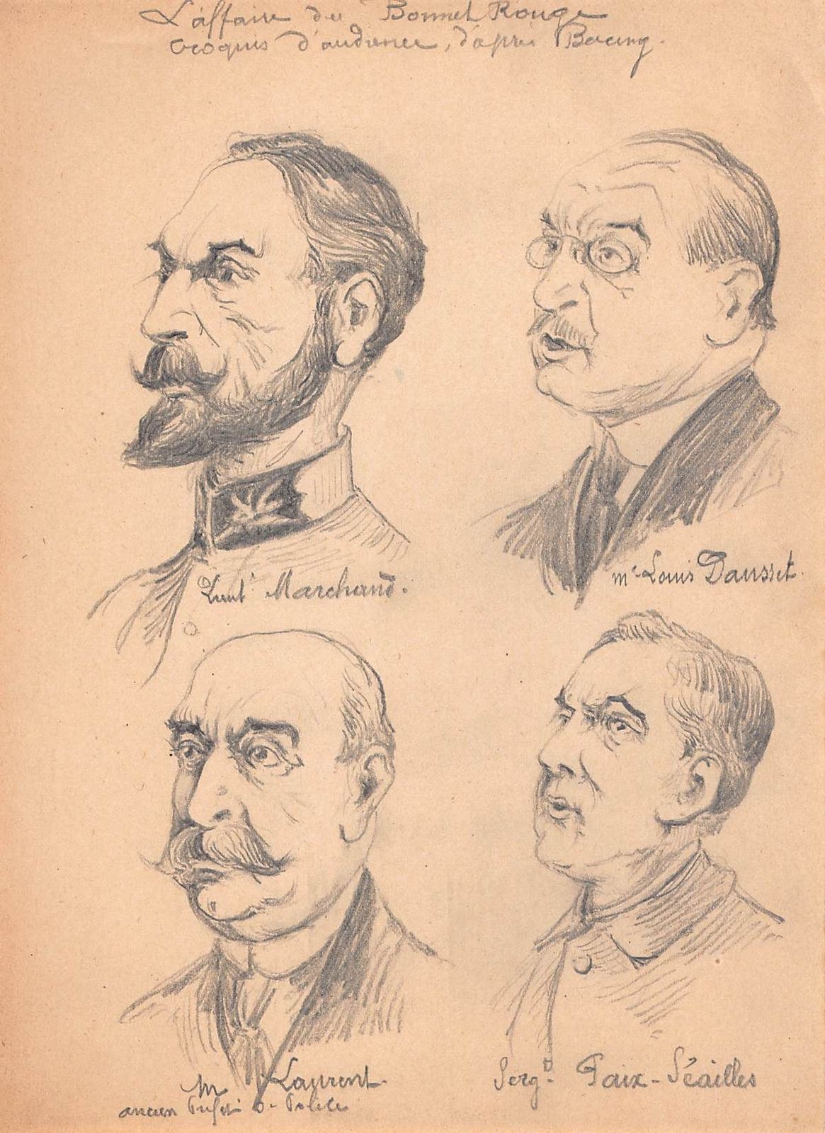Series Of 8 Audience Drawings II Ird Republic The Bonnet Rouge Affair photo for sale