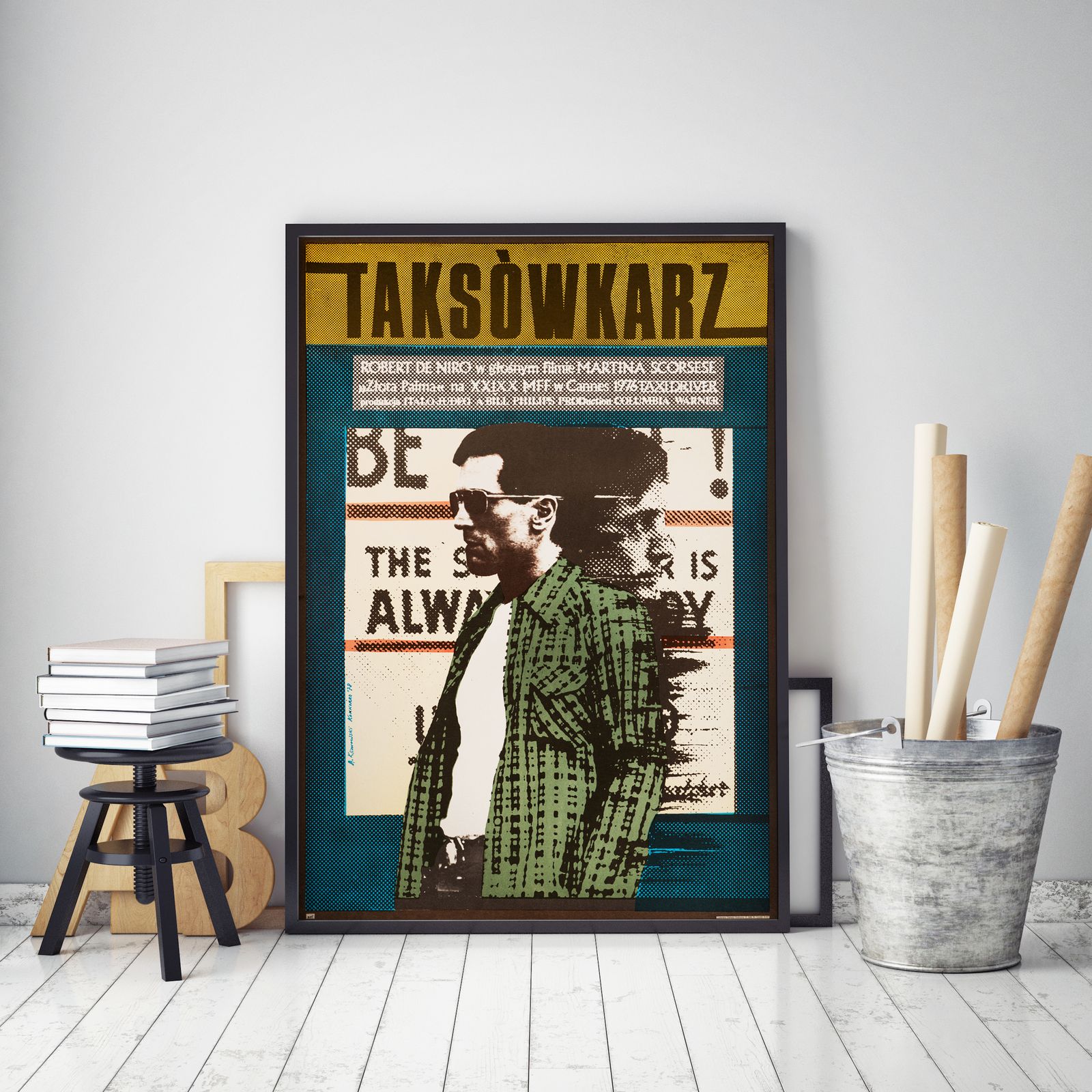 Taxi Driver Original Vintage Polish Film Poster By Andrzej Klimowski, 1978 photo furniture