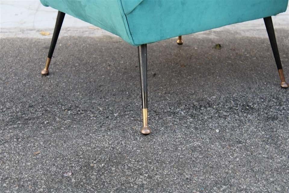 Midcentury Italian Design Small Chairs Gigi Radice For Minotti Green Velvet photo for sale