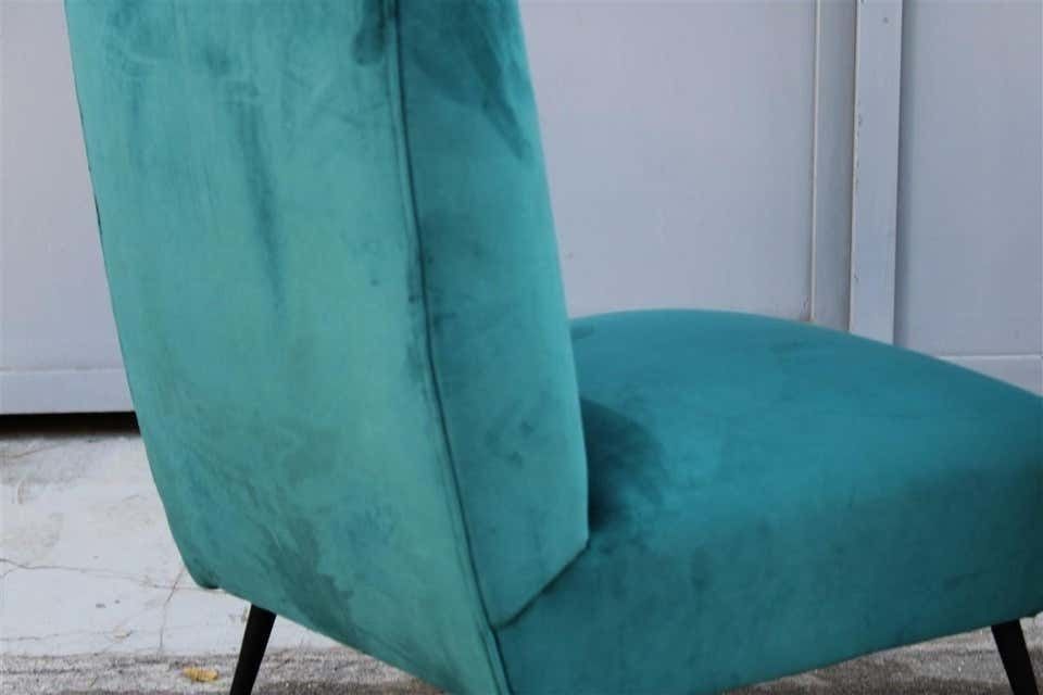 Midcentury Italian Design Small Chairs Gigi Radice For Minotti Green Velvet photo Furniture