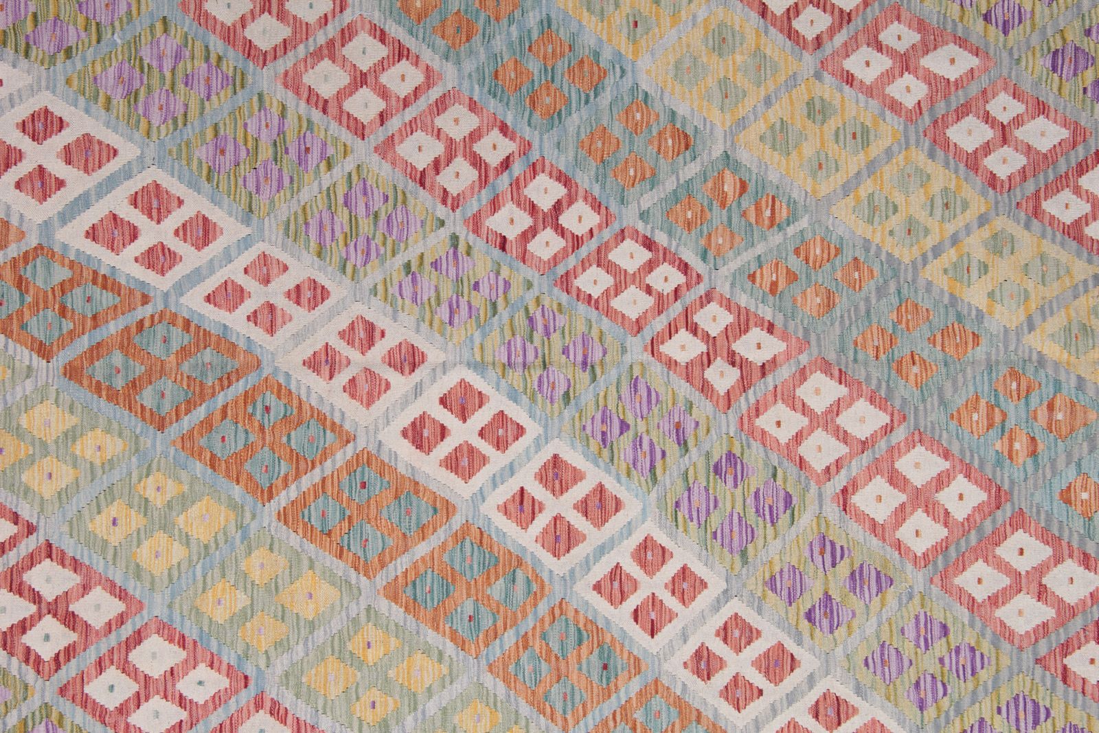 Handmade Carpet Wool Kilim Rug, Traditional Geometric Striped Kilims  202x296cm photo vinterior