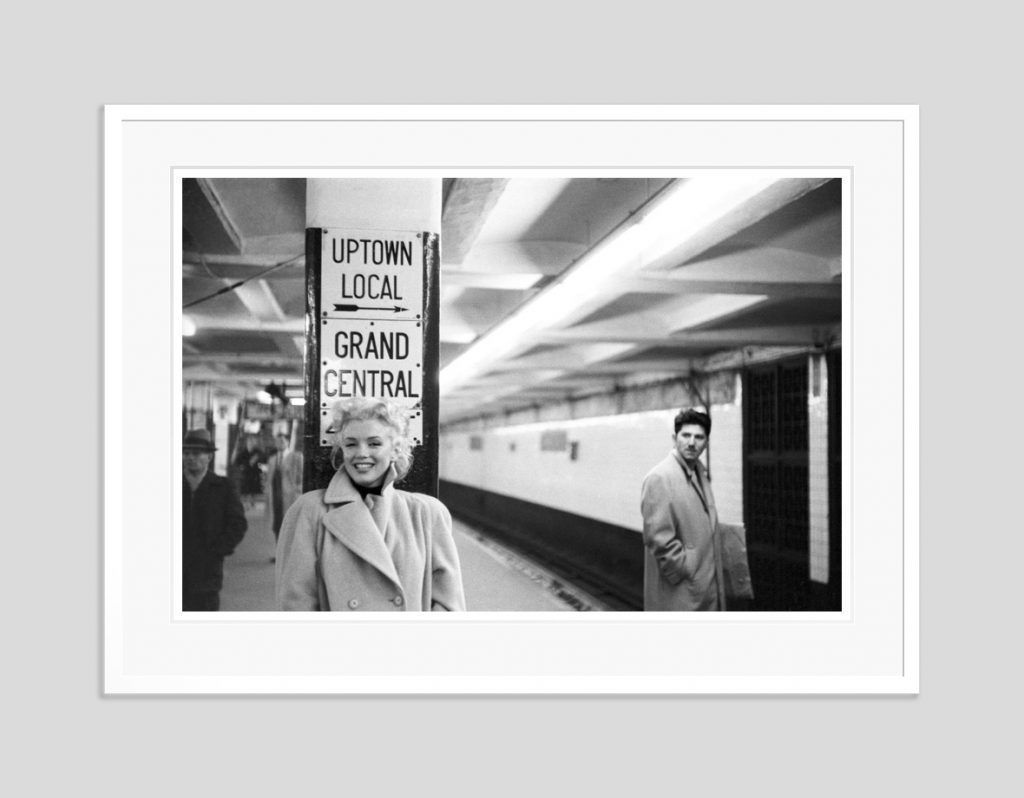'Marilyn In Grand Central Station' Marilyn Monroe 1955 Oversize Silver Gelatin Print Framed In White